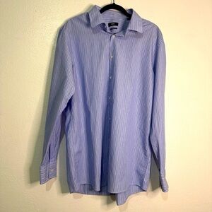 Hugo Boss Blue Button-Down Dress Shirt Long-Sleeved. Sharp Fit. 17 1/2. 34/35.